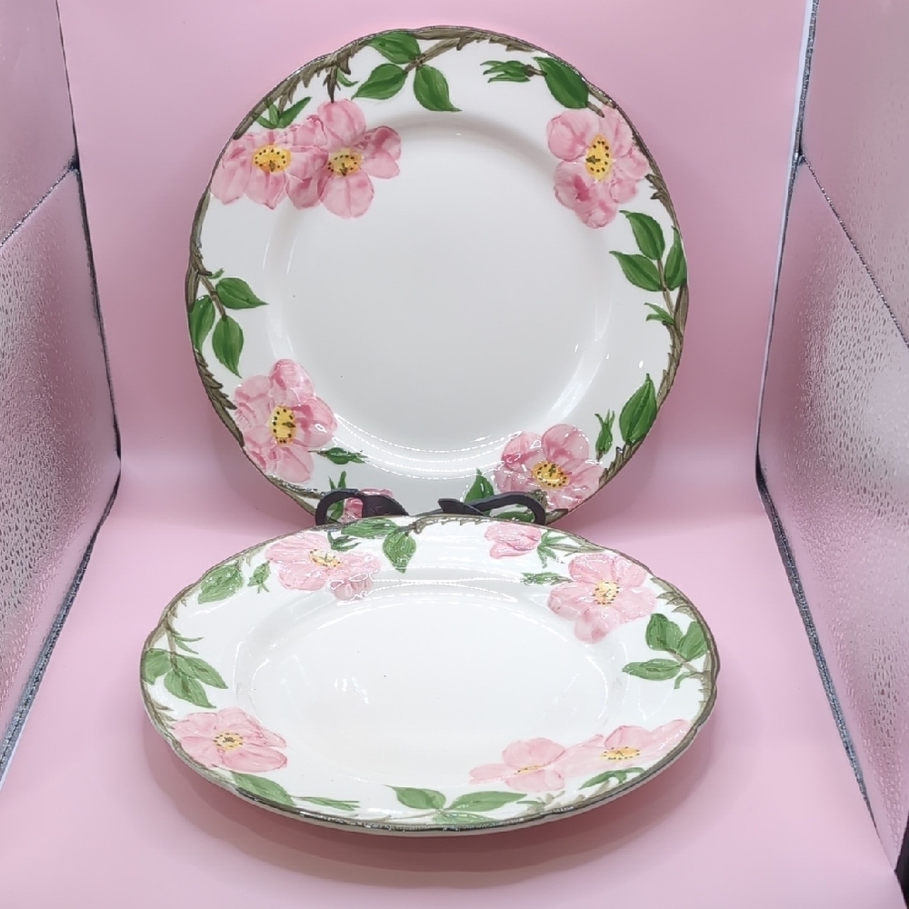 Vintage (2) Two Franciscan Desert Rose Earthenware Dinner Plates 10 5/8"